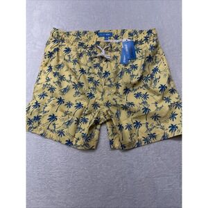 Blue Wave Men's XL Yellow Palm Tree Swim Shorts New With Tags Never Worn Trunks